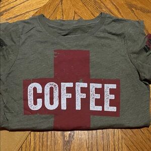 Women's Olive Coffee Graphic Tee